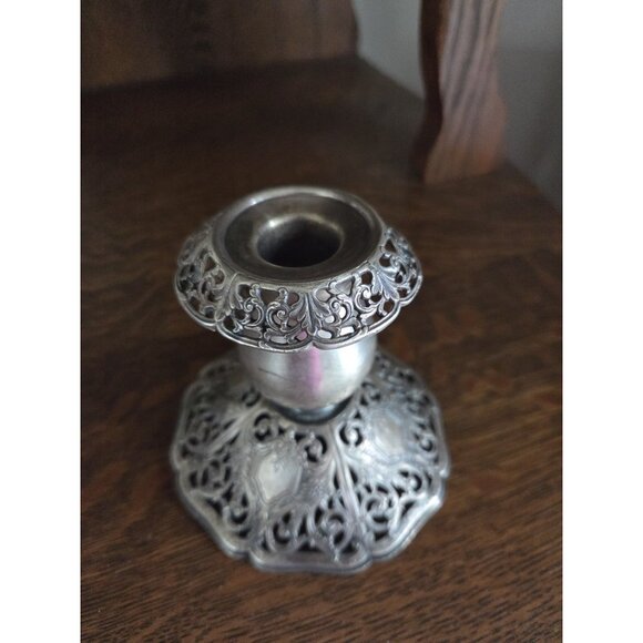 Vintage Filagree Silver Plate candle holder Stick patent No 72883 Hallmark - Picture 2 of 11